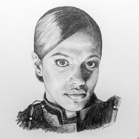 Martha Jones Pencil Portrait Art Print